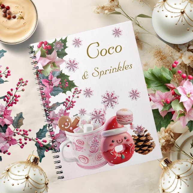 Pastel Rosa jul, Coco och Sprinkles Anteckningsbok (Skapare uppladdad)