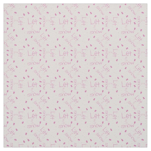 Pastel Rosa "Låt det snöa" jul Tyg (Provkarta)