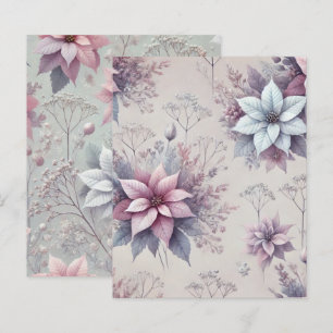 Pastel Rosa & Lavender Poinsettia Scrapbook Papper