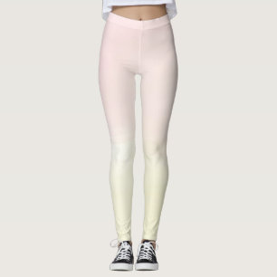 Pastel Rosa Lemon Gult Ombre Womans Leggings