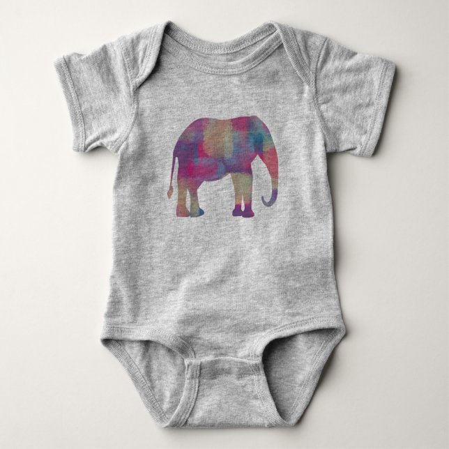 Pastel rosa lila  abstrakt Elephant silhuette T Shirt (Framsida)