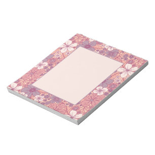 Pastel Rosa & Lila Blommigt Anteckningsblock