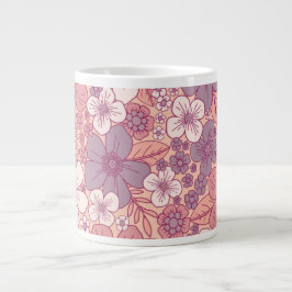 Pastel Rosa & Lila Blommigt Jumbo Mugg