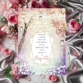 Pastel Rosa Lila Blue Grönt Fairy Tale Bröllop Inbjudningar