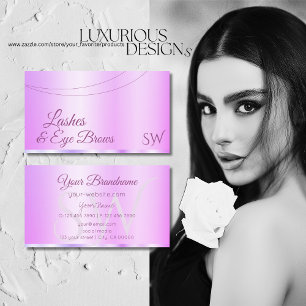 Pastel Rosa Lila Glamoral med Initialer Elegant Visitkort