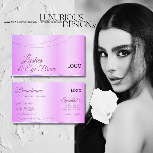 Pastel Rosa Lila Glamoral med Logotyp Elegant Visitkort