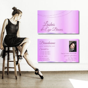 Pastel Rosa Lila Glamoral med Photo Elegant Visitkort