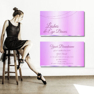 Pastel Rosa Lila Glamous Professionell Enkel Visitkort