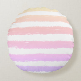 Pastel Rosa Lila Gult Watercolor Rand Rund Kudde