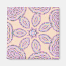 Pastel Rosa & Lila Kaleidoscope Mönster Magnet
