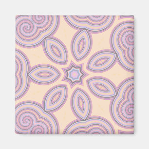 Pastel Rosa & Lila Kaleidoscope Mönster Magnet