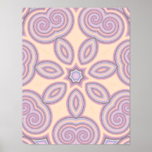 Pastel Rosa & Lila Kaleidoscope Mönster