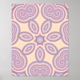 Pastel Rosa & Lila Kaleidoscope Mönster Poster