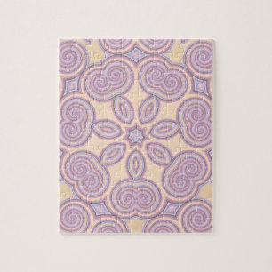 Pastel Rosa & Lila Kaleidoscope Mönster Pussel