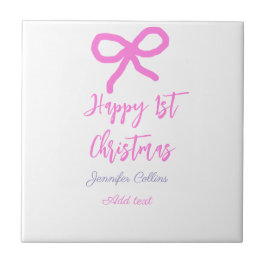 Pastel rosa lila lycklig 1:a julbogen namn da kakelplatta