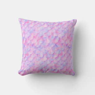 Pastel Rosa Lila sjöjungfru Unicorn guld Kudde