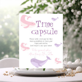 Pastel Rosa Lilac Whale Birthday Time Capsule Poster