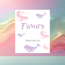 Pastel Rosa Lilac Whale Favors