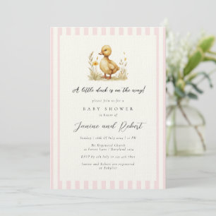 Pastel Rosa Little Anka är på väg att visa babyska Inbjudningar