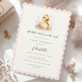 Pastel Rosa Little Anka Baby Shower Inbjudningar