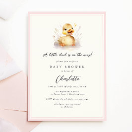 Pastel Rosa Little Anka Baby Shower Inbjudningar