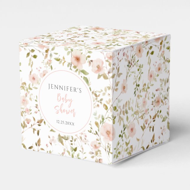 Pastel rosa Little Wildblomma flicka dusch Presentaskar (Framsidan Sidan)