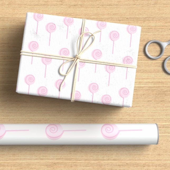 Pastel  Rosa Lollipop Cute Presentpapper (Skapare uppladdad)