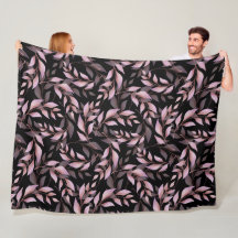 Pastel Rosa Löv på Black