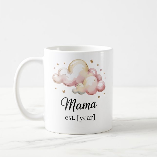 Pastel Rosa "Mamma Est." Mugg - babystövel (Vänster)