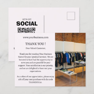 Pastel Rosa Minimalist Budget Business Tack Vykort