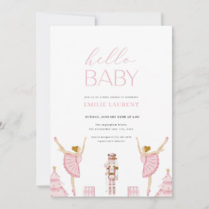 Pastel Rosa Nutcracker Baby Shower-inbjudan Inbjudningar