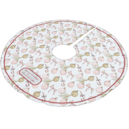 Pastel Rosa och Birch God jul Julgransmatta Borstad Polyester