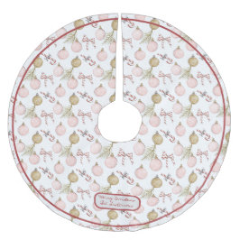 Pastel Rosa och Birch God jul Julgransmatta Borstad Polyester