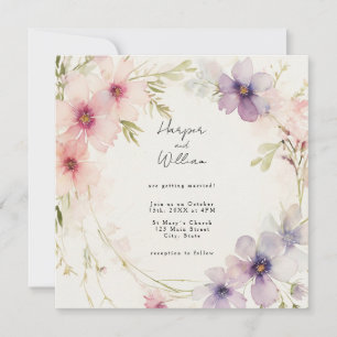 Pastel rosa och blåa blommor bröllop