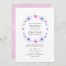 Pastel Rosa och Blue Blommigt Bröllop