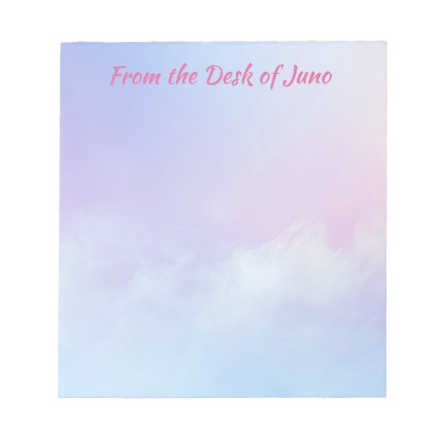 Pastel Rosa och Blue Cloud Background Anteckningsblock (Framsida)