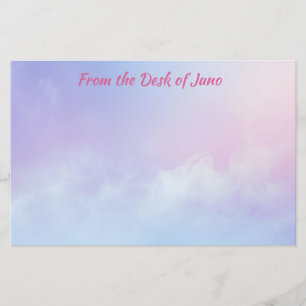 Pastel Rosa och Blue Cloud Background Brevpapper