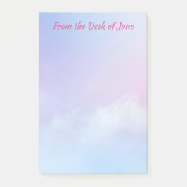 Pastel Rosa och Blue Cloud Background Post-it Block