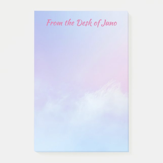 Pastel Rosa och Blue Cloud Background Post-it Block (Framsida)