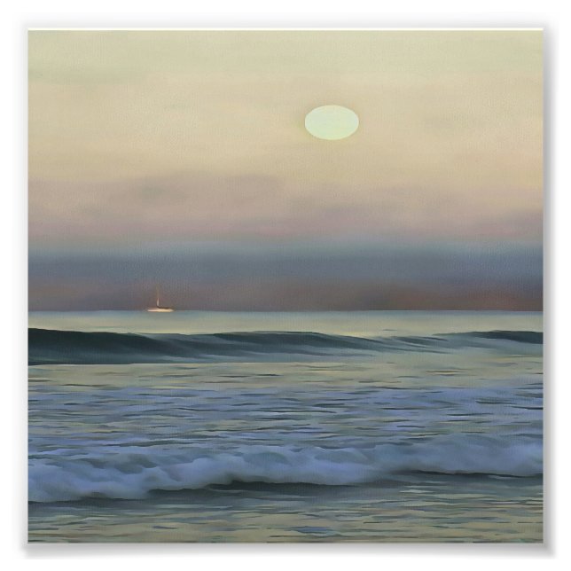 Pastel Rosa och Blue Dalyan Beach Sunset Fototryck (Framsidan)