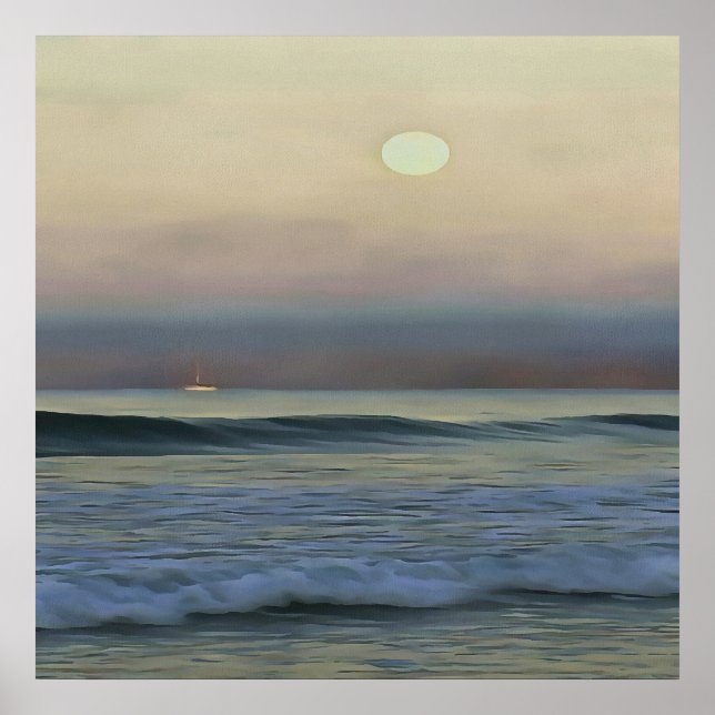 Pastel Rosa och Blue Dalyan Beach Sunset Poster (Framsidan)