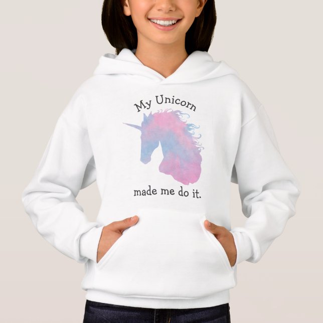 Pastel Rosa och Blue Funny Unicorn Quote Tee Shirt (Framsida)
