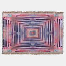 Pastel Rosa och Blue kaleidoscope Throw Blanket