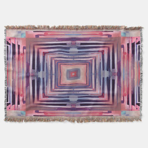 Pastel Rosa och Blue kaleidoscope Throw Blanket Filt