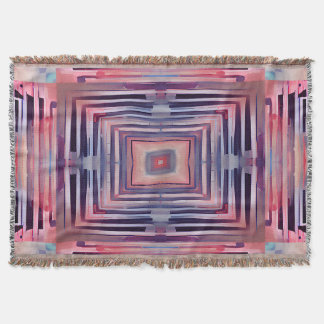 Pastel Rosa och Blue kaleidoscope Throw Blanket Filt