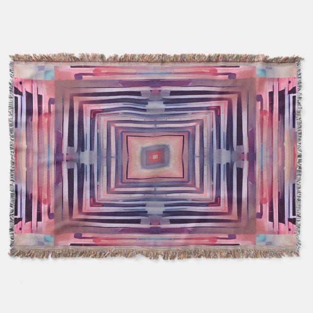 Pastel Rosa och Blue kaleidoscope Throw Blanket Filt (Framsidan)