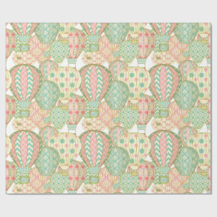 Pastel Rosa och Blue-Luftballonger Presentpapper