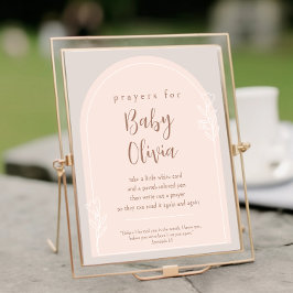 Pastel Rosa och Copper Brown Prayers for Baby Sign Poster