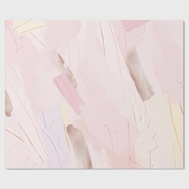 Pastel  Rosa och Cream Paint Stänk Presentpapper (Platt)