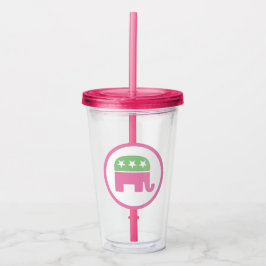 Pastel Rosa och Grönt Republican Elephant Take Away Mugg
